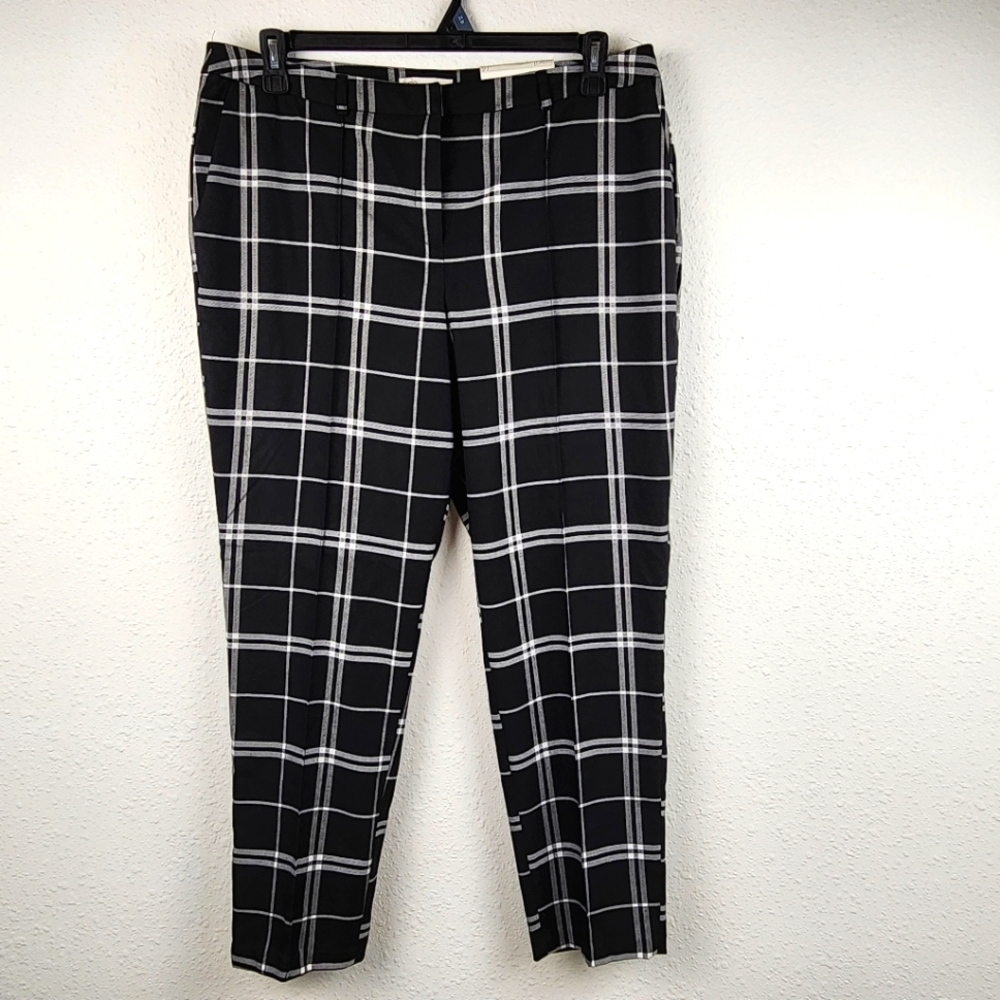 Cato NWT Contemporary Black and White Plaid Career Pants Women's Plus Size 16